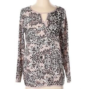 Collective Concepts leopard animal print long sleeve print blouse